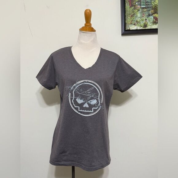 Harley-Davidson Tee Sturgis Wille G Skull graphic V-Neck Short Sleeve size XL - Picture 3 of 13